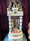 Close up view of diaper cake